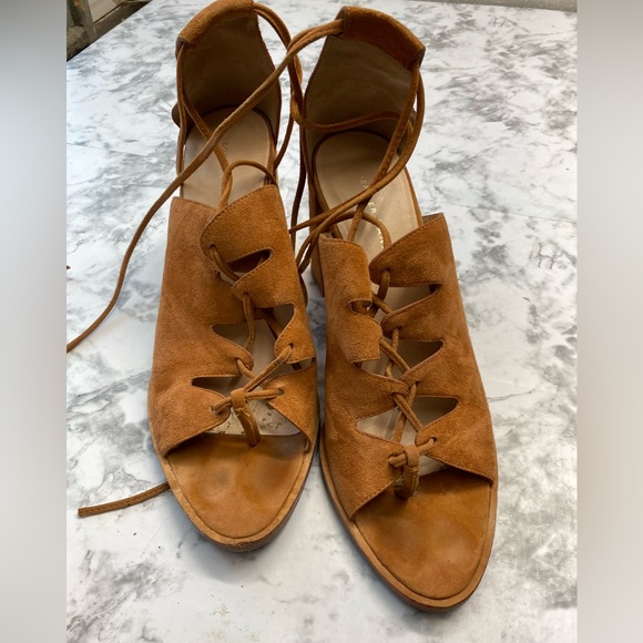Loeffler Randall Tan Block heels Laced up Sandals Size 9.5 - Picture 3 of 11